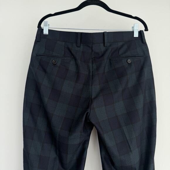 Ralph Lauren Pants Mens 32x30 Green Blue Tartan Plaid 100% Wool Blackwatch Chino - Picture 5 of 11